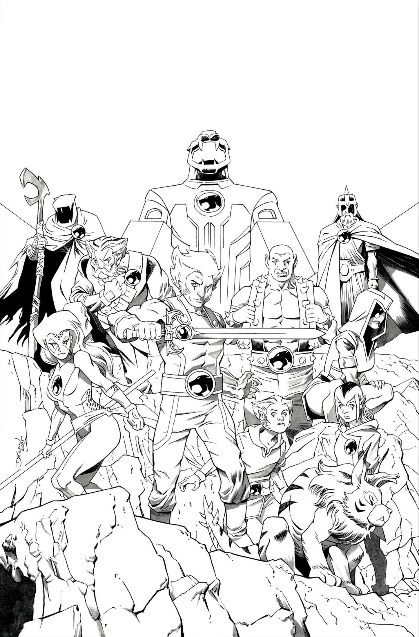 THUNDERCATS #25 CVR M INC 1:7 DECLAN SHALVEY LINE ART VIRGIN VAR