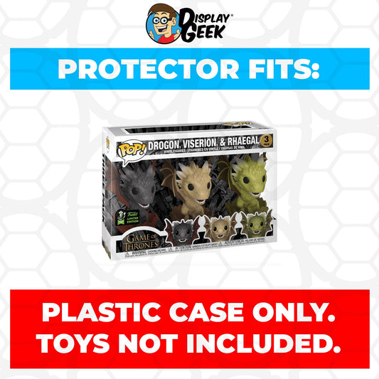 Pop Protector for 3 Pack Drogon, Viserion & Rhaegal Hatching ECCC Funko Pop