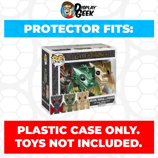 Pop Protector for 3 Pack Drogon, Rhaegal & Viserion Metallic Funko Pop