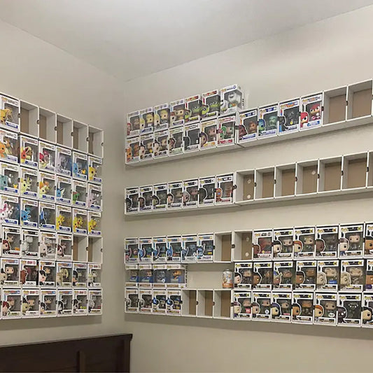 KUBBIE SLIM WHITE (1x7) - In Box Display Case for Funko Pops, Wall Mountable & Stackable Pop Shelf (Cardboard)