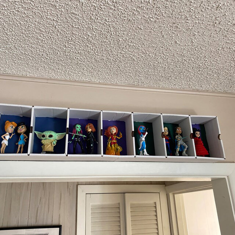 KUBBIE SLIM WHITE (1x7) - In Box Display Case for Funko Pops, Wall Mountable & Stackable Pop Shelf (Cardboard)