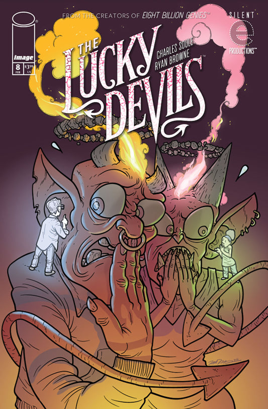 Comic book cover of 'The Lucky Devils' with stylized illustration and text.