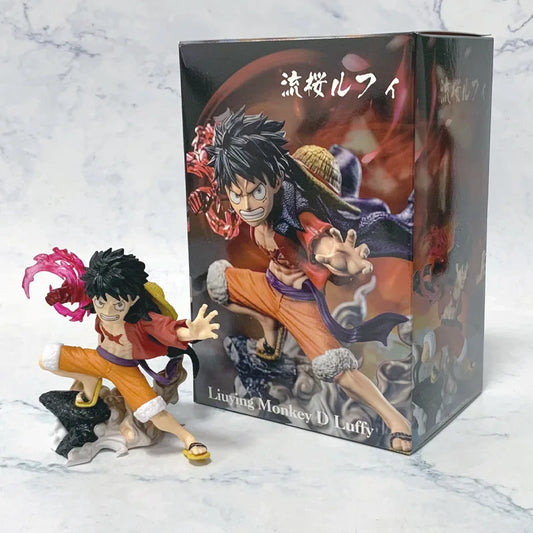 One Piece Luffy Figures: Flowing Cherry Sakura Model