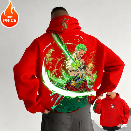 One Piece Zoro Hoodie: Vintage Y2K Oversized Streetwear
