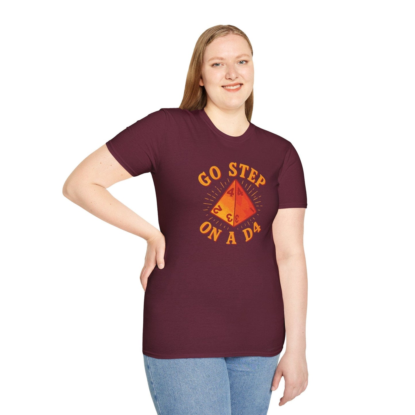 Go Step On A D4 Funny DnD T-Shirt