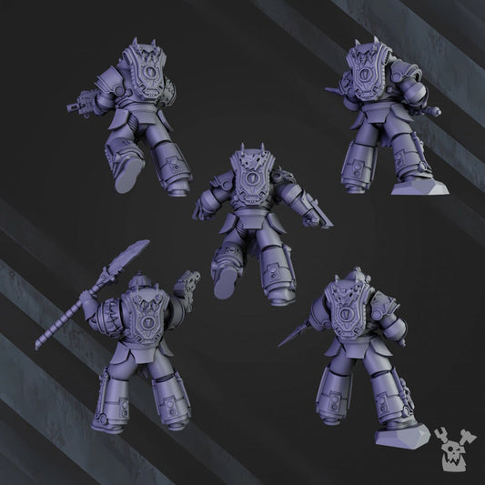 3d Printed White Megaladon Clan Warriors x10 by DakkaDakka Miniatures