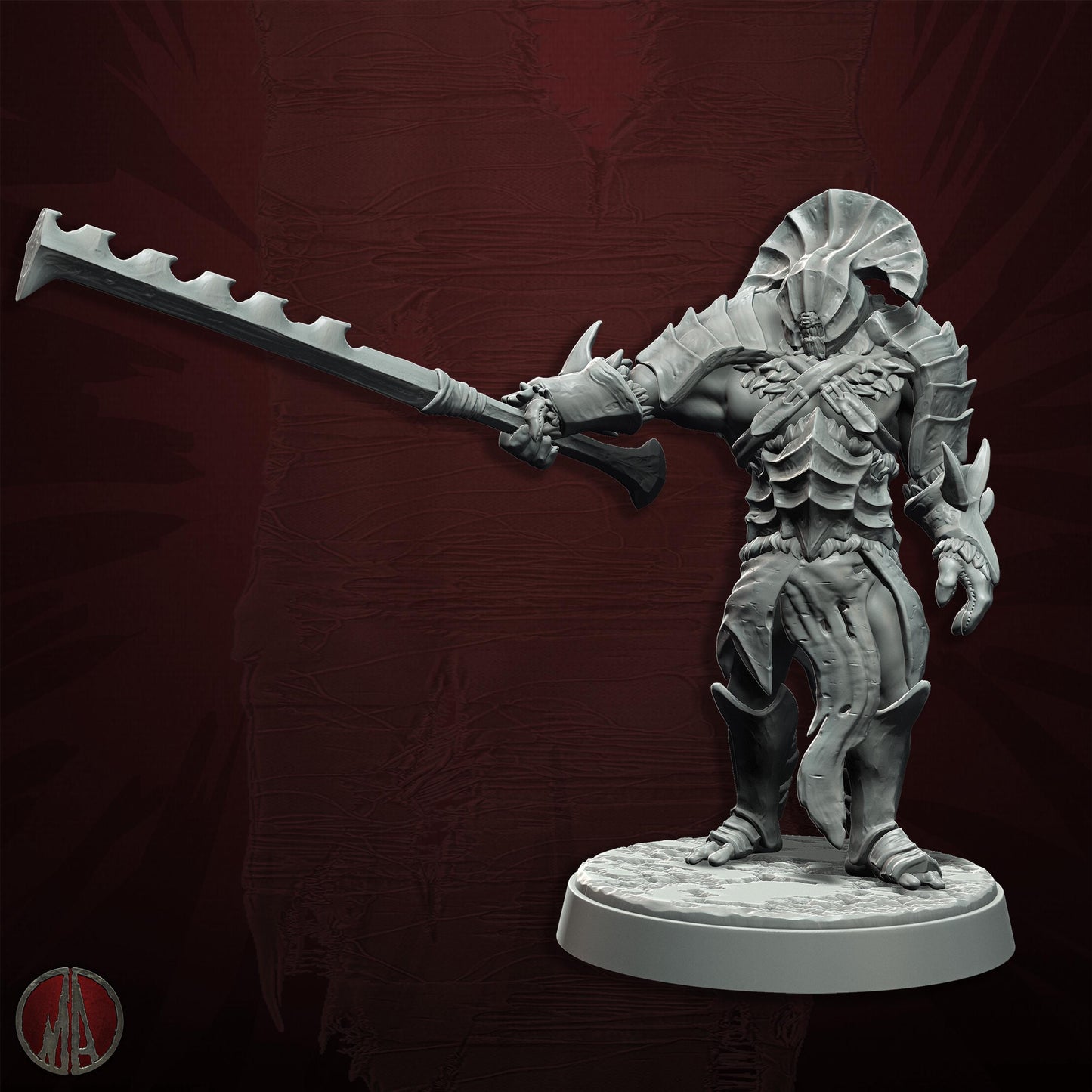 3D printed Orc Swordmasters by Monolith Arts