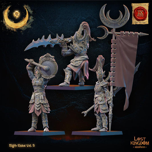 3D Printed Night Elf Command Group by Lost Kingdom Miniatures