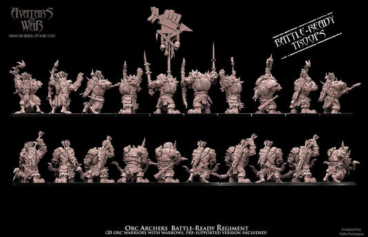 3D printed Orc Archers Regiment by Avatars of War