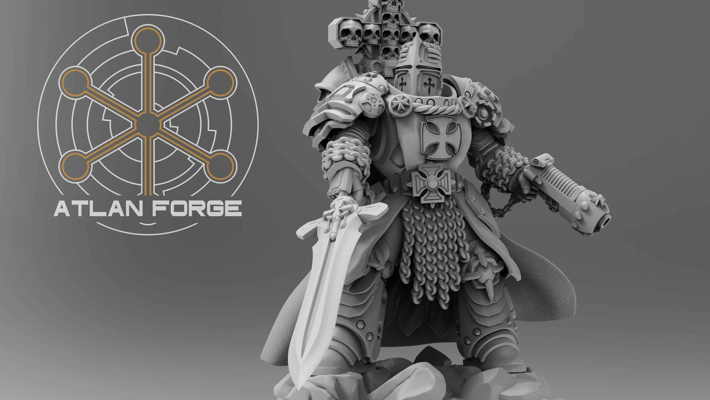 3d Printed Templar Commander by Atlan Forge Miniatures