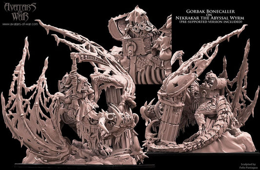 3D Printed Gorvak Bonecalled on Abyssal Wyrm by Avatars of War
