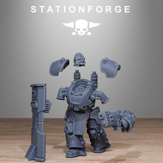3D Printed GrimGuard Power Armor x5 by StationForge Miniatures