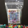 Set of approximately 80-100 D6 dice from THE MIGHTY HOBBY SHOP, showing colorful six-sided gaming dice on a white background.