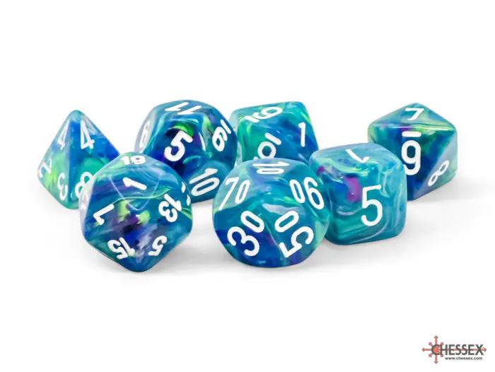 White Festive Mega-Hedral Waterlily 7-Die set by THE MIGHTY HOBBY SHOP, featuring detailed waterlily designs for crafting and decorating.