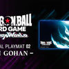 Official Playmat 02 featuring Son Gohan from Dragon Ball, with vibrant character artwork and colorful design.