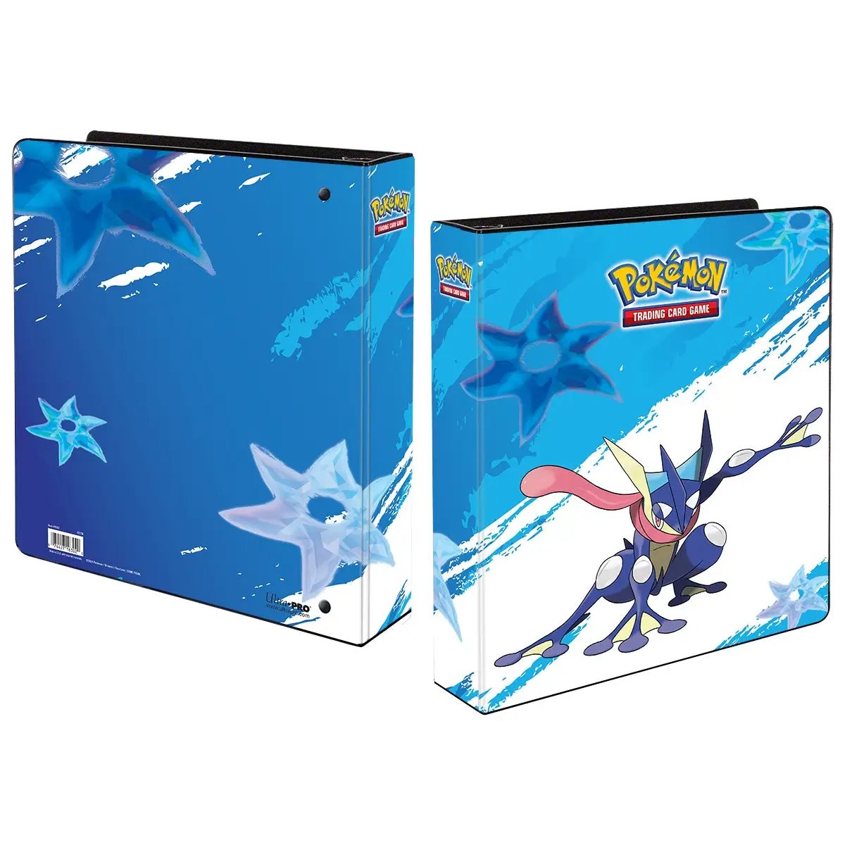 Greninja 2-inch album for Pokémon TCG cards featuring colorful artwork and secure card storage.