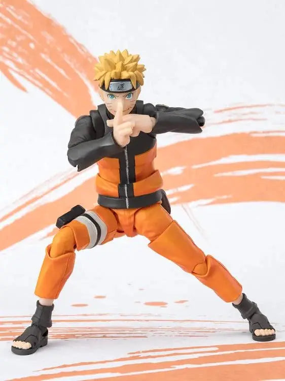 Naruto: Shippuden S.H.Figuarts Naruto Uzumaki figure from THE MIGHTY HOBBY SHOP, detailed action pose, vibrant orange ninja outfit.