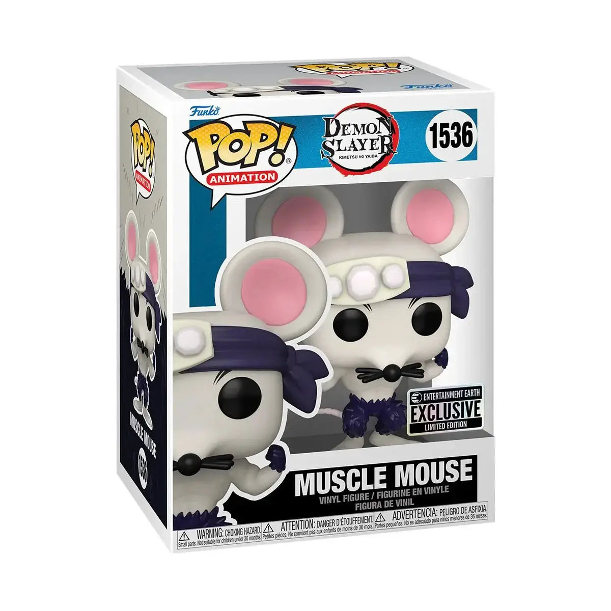 Demon Slayer Muscle Mouse Funko Pop! vinyl figure #1536, Entertainment Earth exclusive, featuring detailed character design.