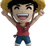 Youtooz One Piece Luffy collectible figure with detailed costume and expressive face, perfect for fans and collectors.