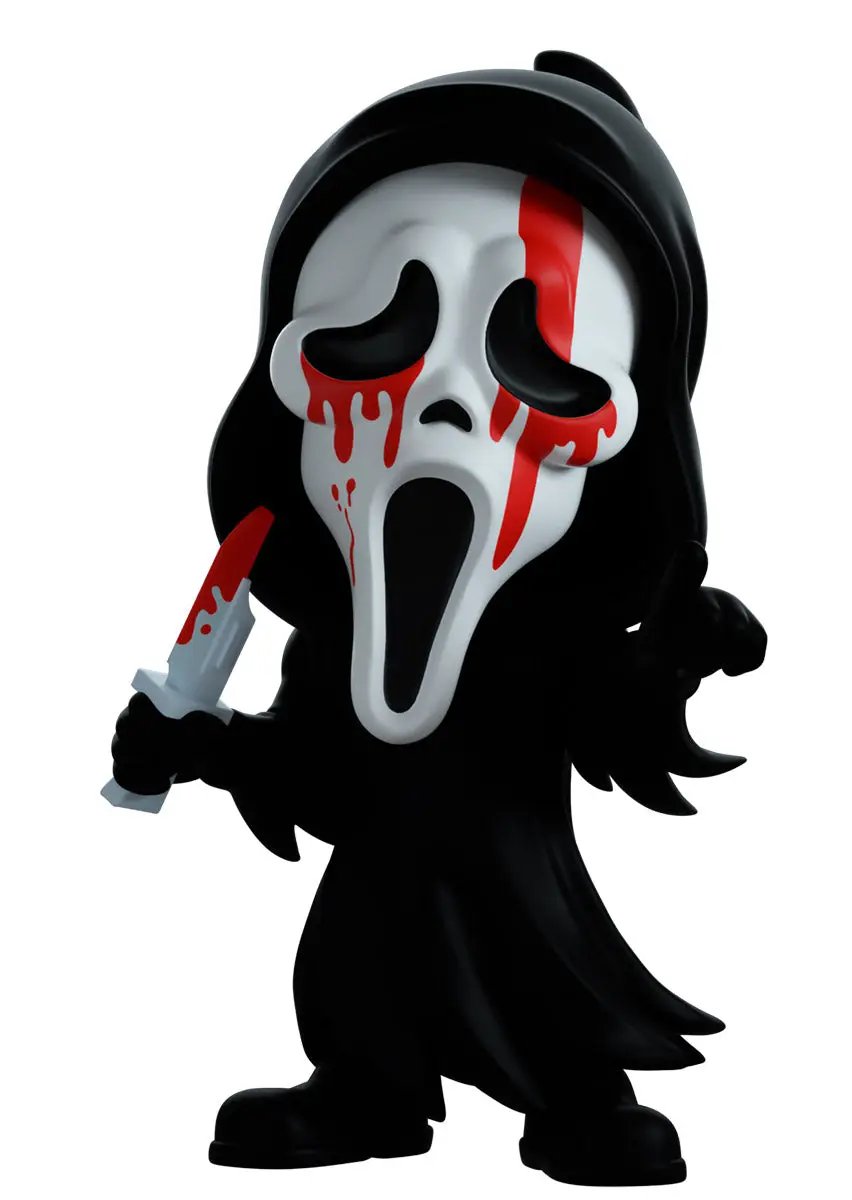 Youtooz Ghost Face collectible figure by THE MIGHTY HOBBY SHOP, showing detailed ghost face character with spooky design