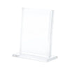 Vertical acrylic card stand by THE MIGHTY HOBBY SHOP holding trading or business cards, clear and sturdy for display.