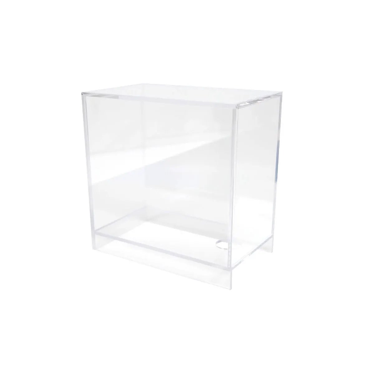 Small booster box display case by THE MIGHTY HOBBY SHOP, showcasing a clear, empty plastic case for storing collectible card boosters.