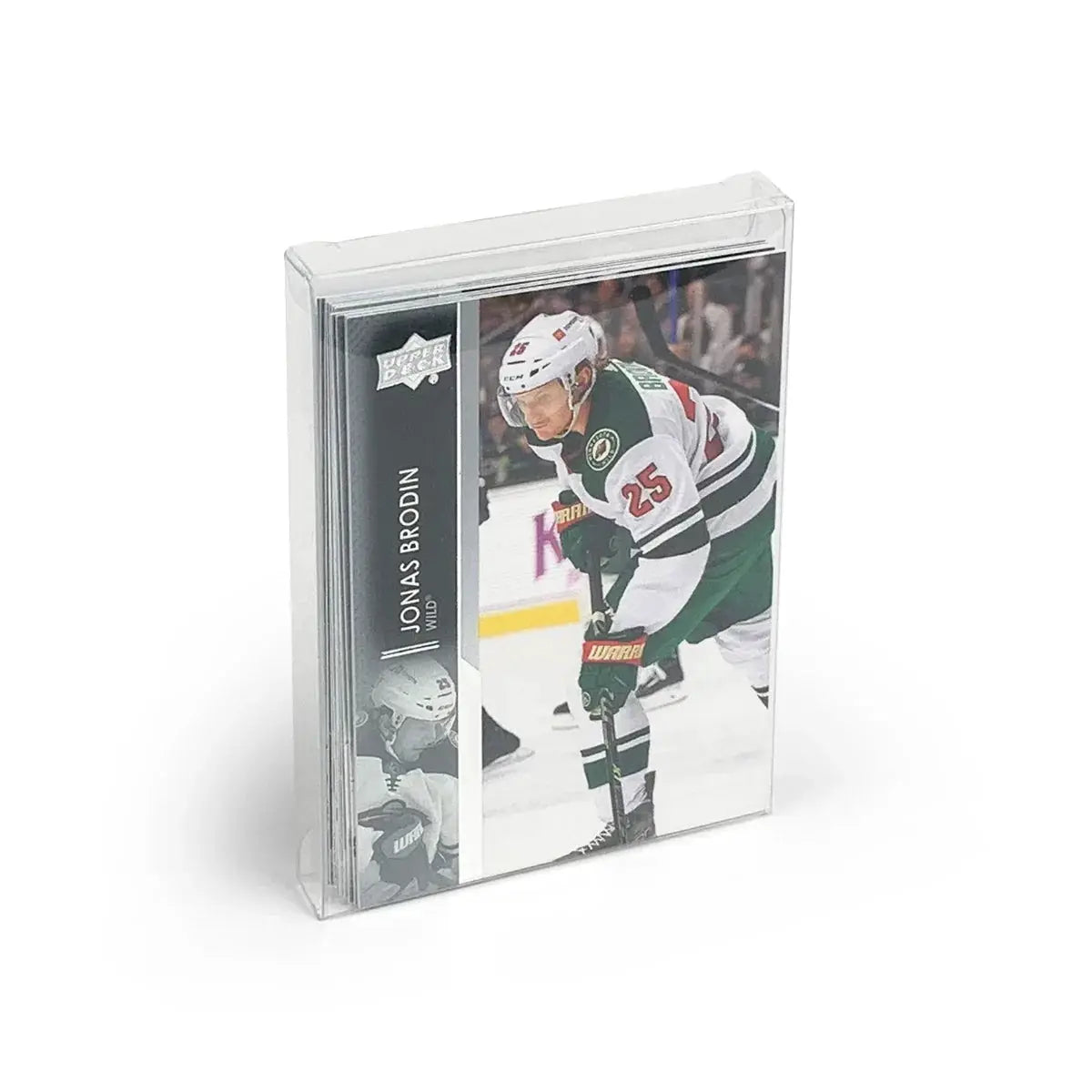 Collection of 15 hockey trading cards from THE MIGHTY HOBBY SHOP, featuring colorful sports card designs and player images.