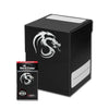 Large black deck case from THE MIGHTY HOBBY SHOP, showing a sturdy, rectangular storage container for gaming or hobby cards.