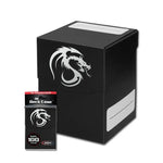 Large black deck case from THE MIGHTY HOBBY SHOP, showing a sturdy, rectangular storage container for gaming or hobby cards.