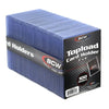 Three-by-four standard topload card holder for trading cards, shown in a pack of 100 from THE MIGHTY HOBBY SHOP.