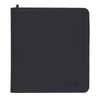 Black Z-Folio 12-pocket LX album by THE MIGHTY HOBBY SHOP, showing front view with multiple transparent card pockets.
