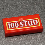 100 Stud Custom Printed 1x2 Tile made using LEGO part - B3 Customs by B3 Customs