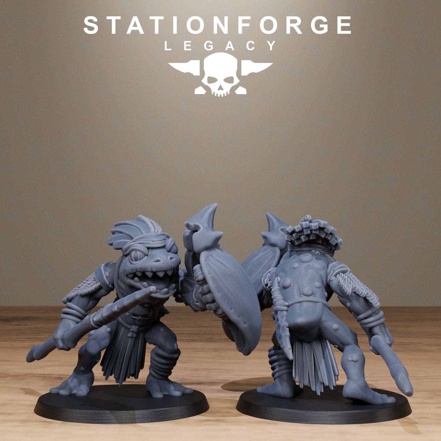 3D Printed Bogkin Spearmen by StationForge Miniatures