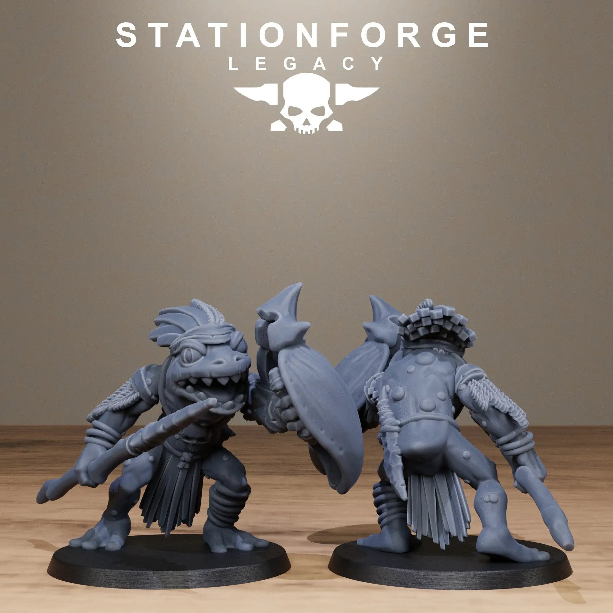3D Printed Bogkin Spearmen by StationForge Miniatures by Last Hope Miniatures