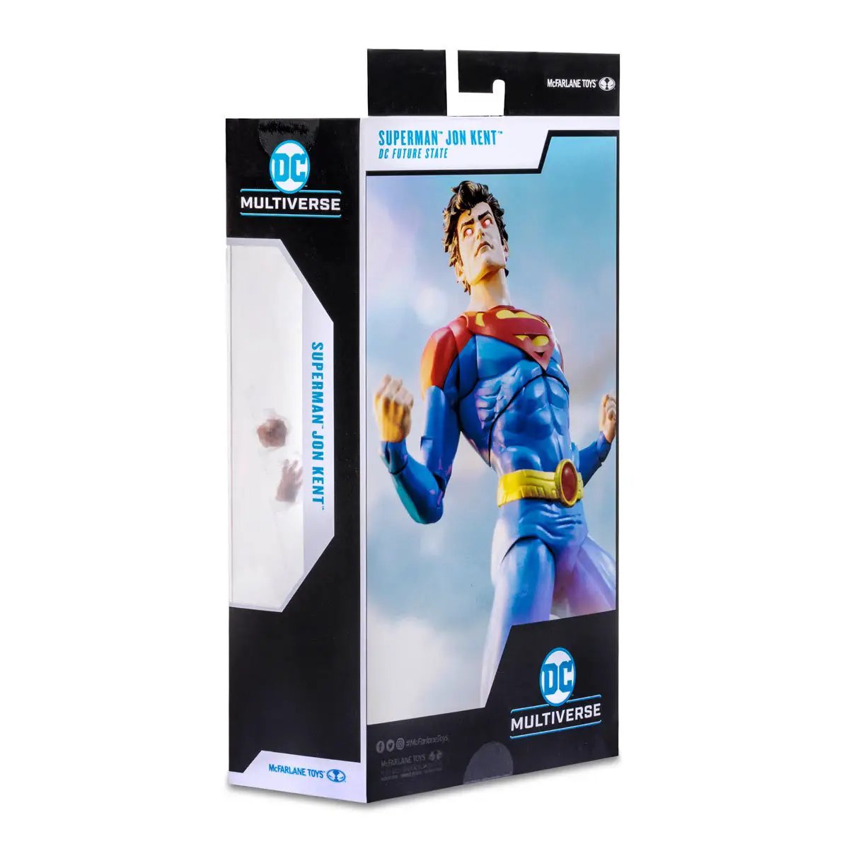 DC Multiverse Superman Jonathan Kent Future State 7-inch action figure displayed with detailed costume and accessories.