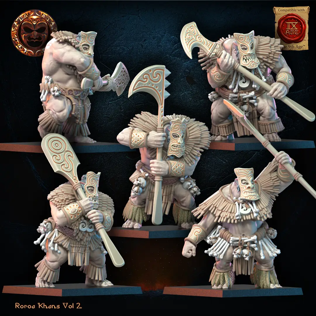 3D Printed Roroa Khans Tiki Regiment by Lost Kingdom Miniatures by Last Hope Miniatures