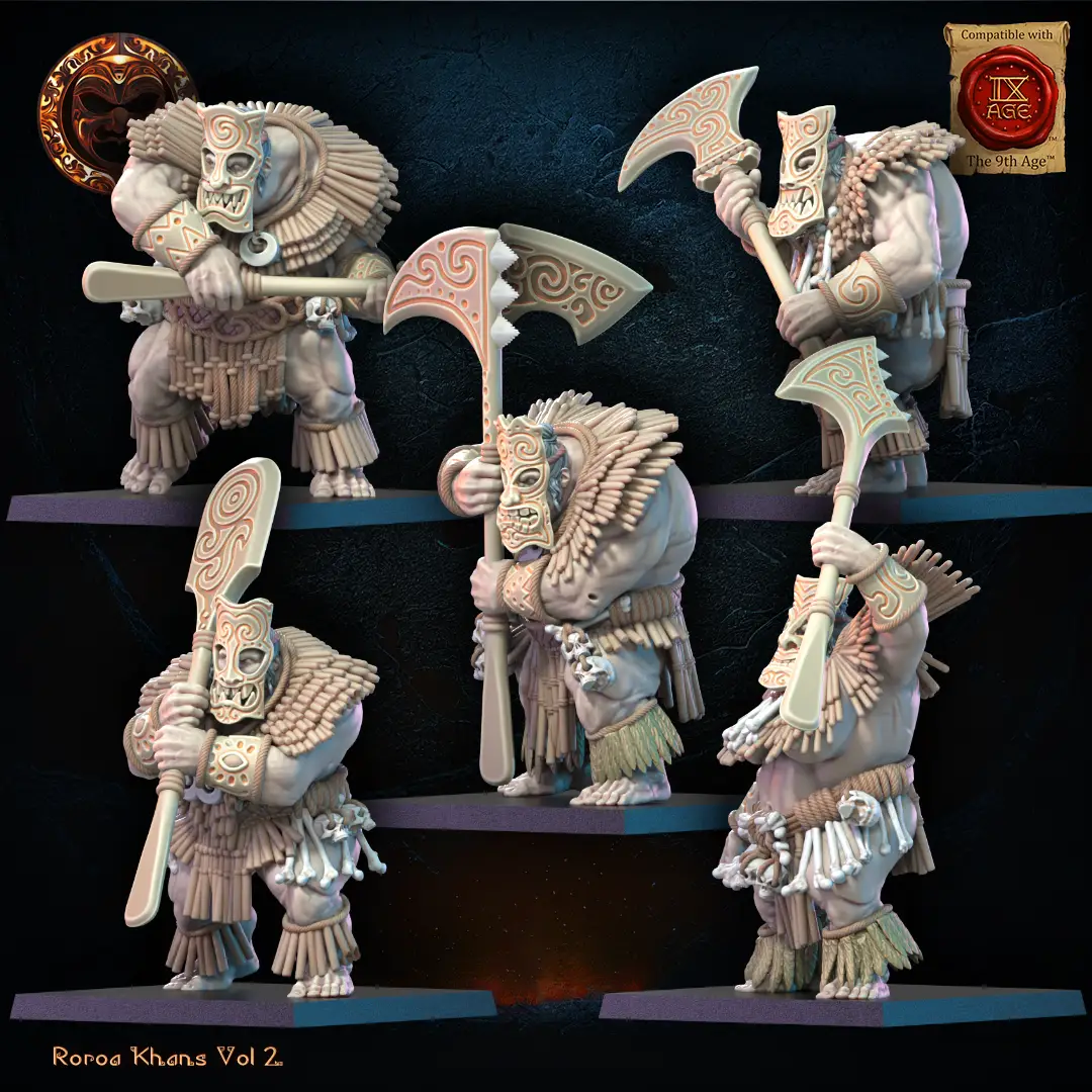 3D Printed Roroa Khans Tiki Regiment by Lost Kingdom Miniatures by Last Hope Miniatures