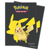 Pikachu Pokémon deck protector sleeves featuring Pikachu illustration, designed for standard card size, 65-count pack.