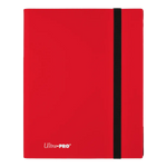 Red Eclipse 9-Pocket PRO-Binder from THE MIGHTY HOBBY SHOP, featuring nine clear pockets and durable red cover, ideal for organizing.
