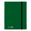 Forest green Eclipse 9-Pocket PRO-Binder by THE MIGHTY HOBBY SHOP with clear 9-pocket sleeves for organizing cards or documents.