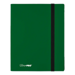 Forest green Eclipse 9-Pocket PRO-Binder by THE MIGHTY HOBBY SHOP with clear 9-pocket sleeves for organizing cards or documents.