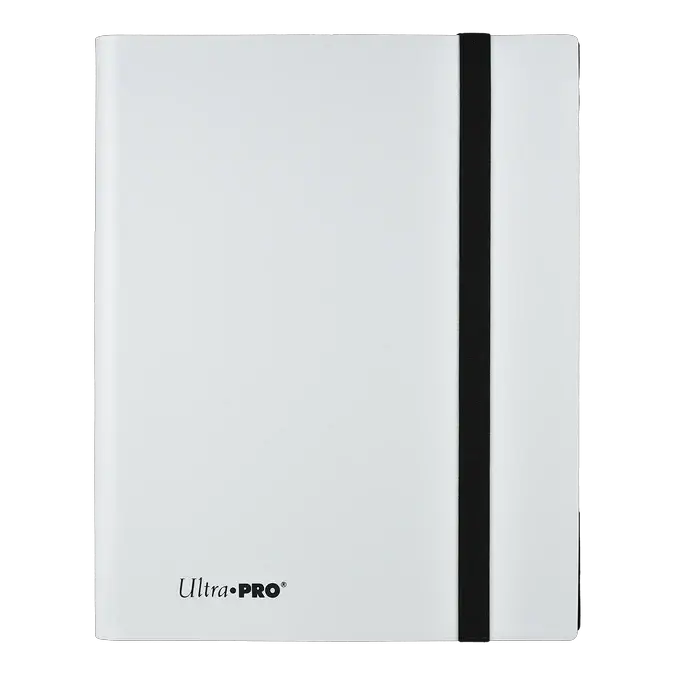 Eclipse 9-Pocket PRO-Binder by THE MIGHTY HOBBY SHOP in Arctic White with nine transparent pockets for organizing documents.