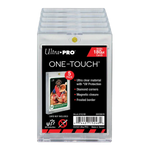 Set of five 180PT UV ONE-TOUCH® magnetic card holders by THE MIGHTY HOBBY SHOP, showing clear plastic covers for identification cards.