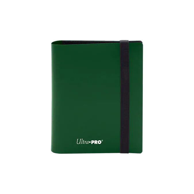 Forest green Eclipse 2-Pocket PRO-Binder by THE MIGHTY HOBBY SHOP with two front pockets and durable construction.