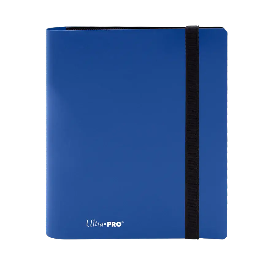 Pacific blue Eclipse 4-Pocket PRO-Binder by THE MIGHTY HOBBY SHOP with four front pockets, durable design for organizing supplies.