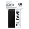 Jet black Eclipse Matte Small Deck Protector Sleeves for trading cards, 60-count pack, featuring matte finish and brand branding.