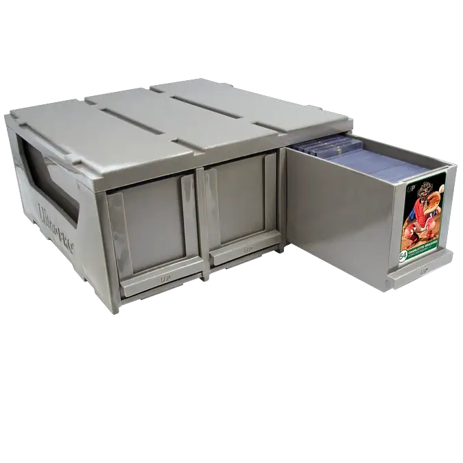 Open view of THE MIGHTY HOBBY SHOP PRO-Storage 3-drawer organizer with visible compartments and sleek design.