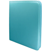 Light blue Vivid 12-pocket zippered PRO-Binder from THE MIGHTY HOBBY SHOP, shown from an angled view with visible zipper and pockets.