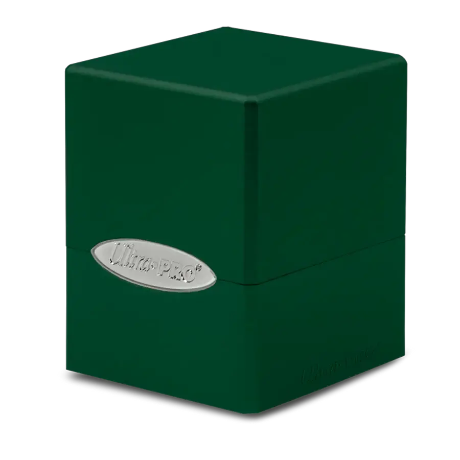 Hot pink satin cube puzzle by THE MIGHTY HOBBY SHOP, showcasing a smooth, shiny geometric cube in vibrant satin fabric.