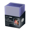Clear 3x4-inch platinum toploaders for trading cards, shown in a display with 25 protective card sleeves.